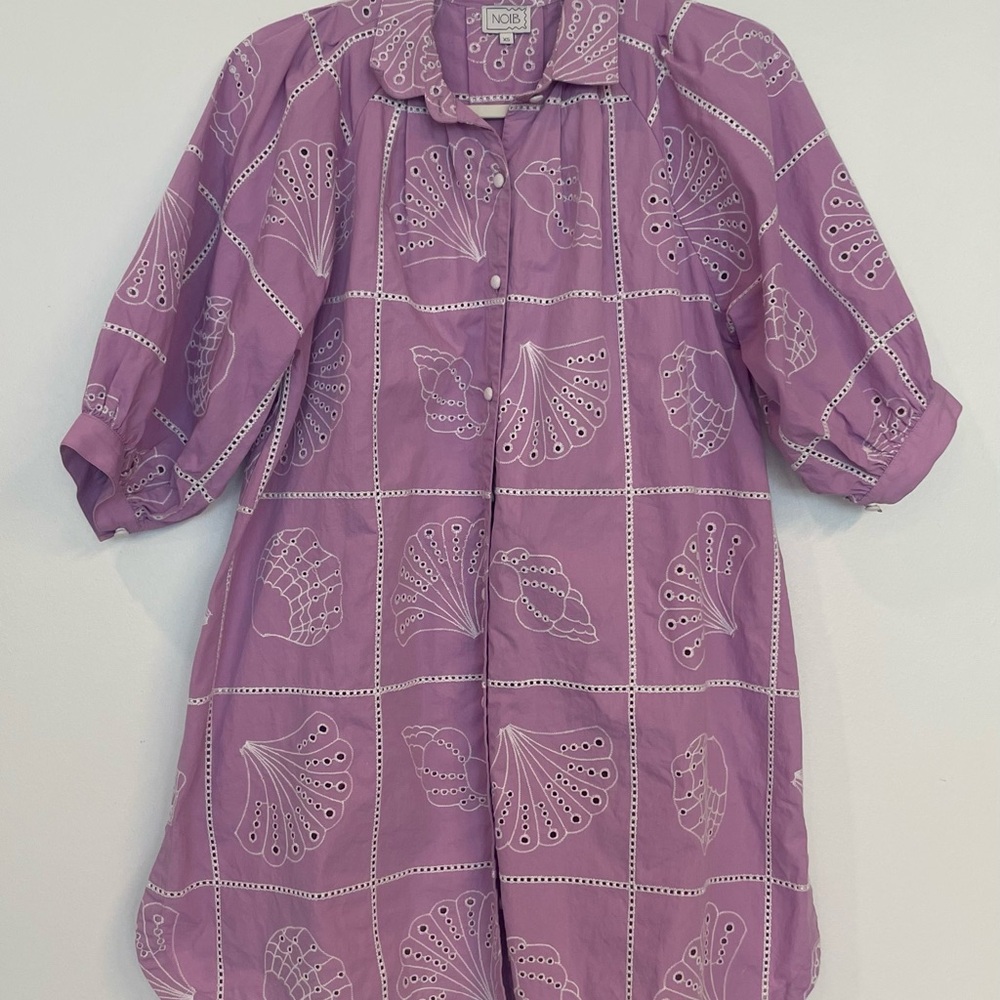 NOIB Purple Embroidered Mini Dress – Size XS